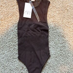 Zara Black Mesh Bodysuit